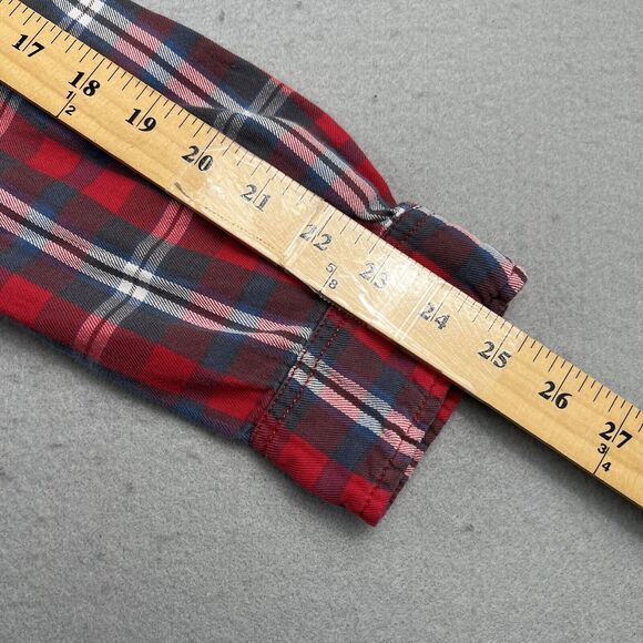 Denim & Supply Red White Blue Plaid Long Sleeve Collared Button Shirt Women’s XL - Picture 9 of 11